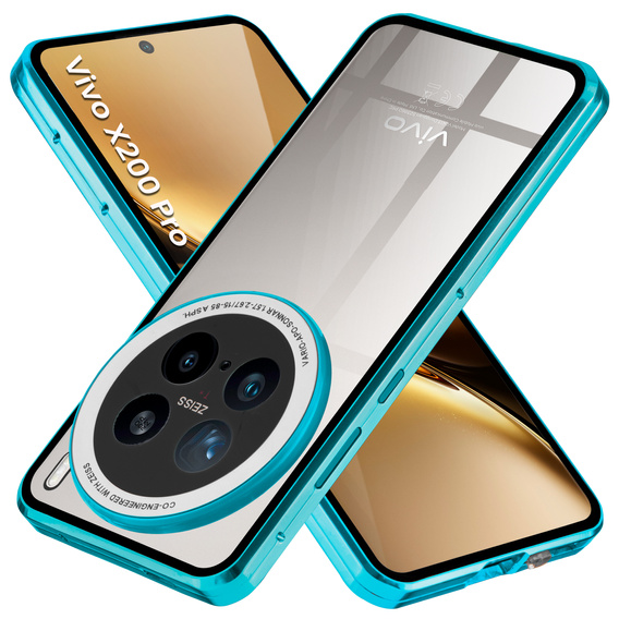 Etui do Vivo X200 Pro 5G, Magnetic Dual Glass, niebieskie