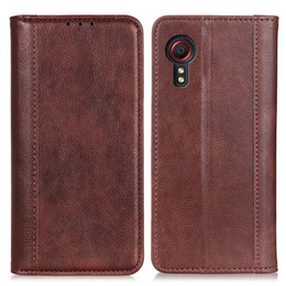 Etui do Samsung Galaxy Xcover 7, Wallet Litchi Leather, brązowe