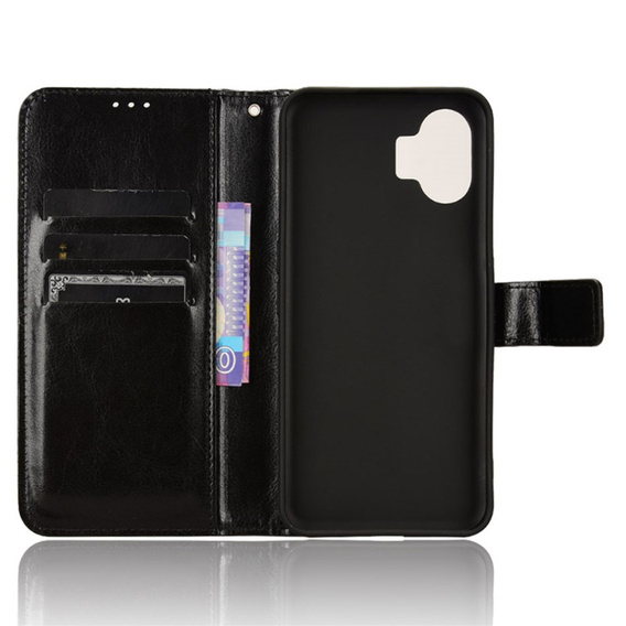 Etui z klapką do Nothing Phone 2, Crazy Horse Wallet, czarne
