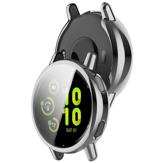2w1 Etui z Osłoną na ekran do Garmin Vivoactive 5, Srebrne