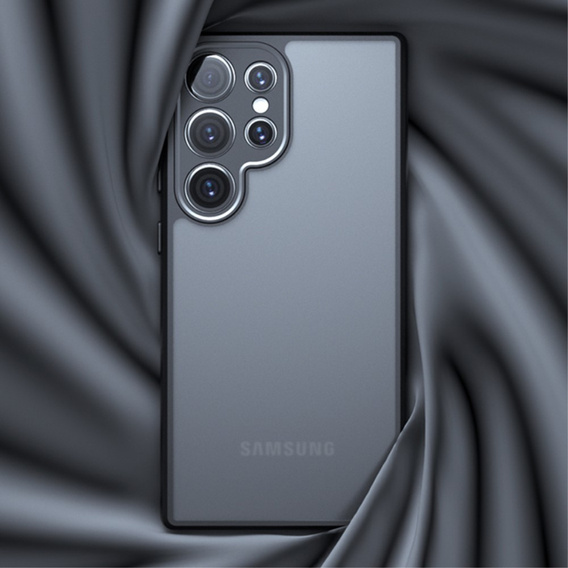 Etui do Samsung Galaxy S24 Ultra, Fusion Hybrid, z ochroną aparatu, przezroczyste / czarne
