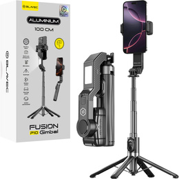 Blavec Selfie Stick Aluminium Fusion P07 z MagSafe, statywem, pilotem i 2 lampami – 1,4 metra