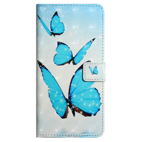 Etui z klapką do Samsung Galaxy A05s, Wallet, Butterflies niebieskie