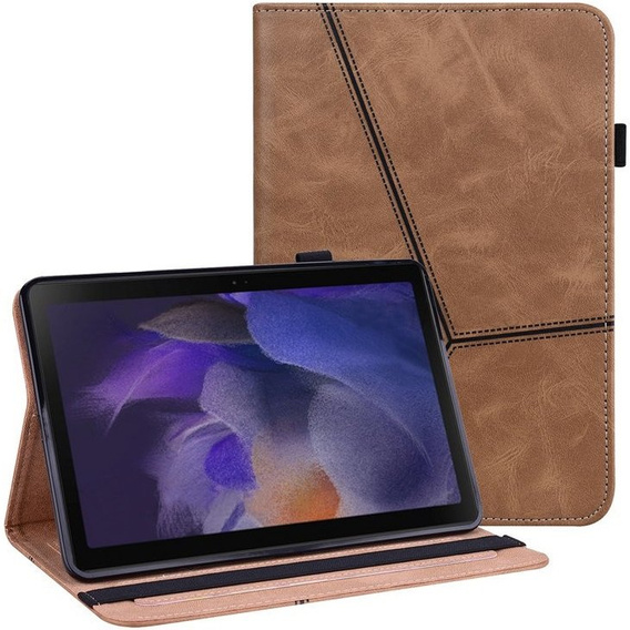 Etui do Samsung Galaxy Tab A8 10.5 SM-X200 SM-X205, Skórzane z paskiem, Brązowe