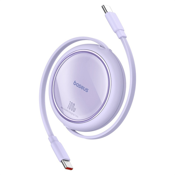 Baseus Free2Draw Mini – zwijany kabel USB‑C 100 W, 1m - fioletowy