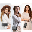 Etui CASEME do Samsung Galaxy S24 FE, RFID Leather Wallet, z paskiem na ramię, czarne