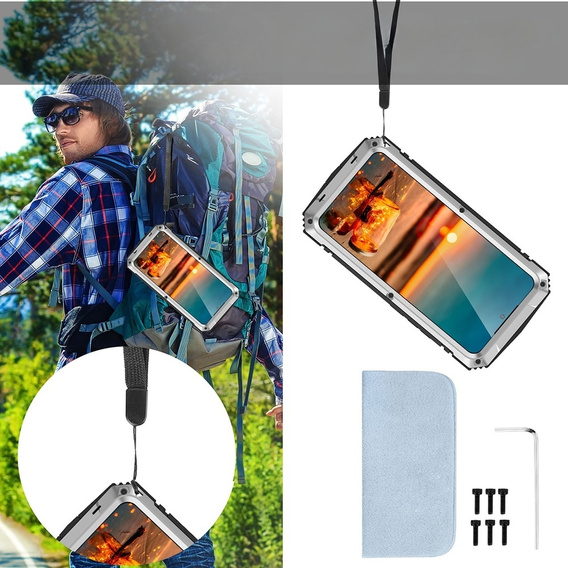 Etui pancerne do Samsung Galaxy S22, R-JUST, srebrne