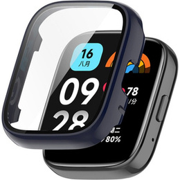2w1 Etui + Szkło Hartowane do Xiaomi Redmi Watch 3 Active, Granatowy