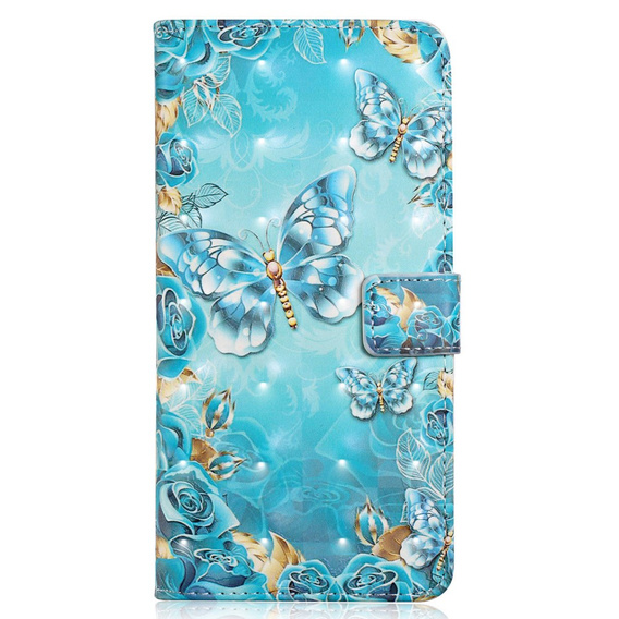 Etui z klapką do Samsung Galaxy A05s, Wallet, Butterflies niebieskie
