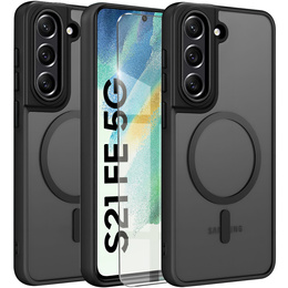Etui do Samsung Galaxy S21 FE, do MagSafe, ERBORD Matt Case, czarny + Szkło na ekran