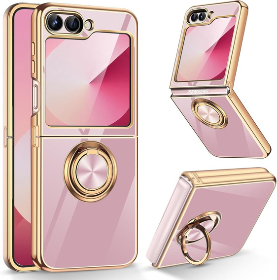 Etui do Samsung Galaxy Z Flip7 FE / Z Flip6, Electro Ring, fioletowe