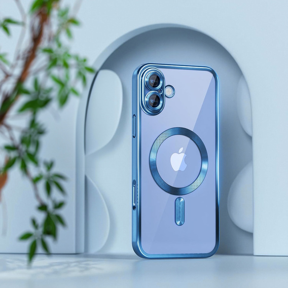 Etui do iPhone 16, Electro MagSafe, niebieskie + Szkło na ekran