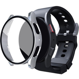 2w1 Etui + Szkło Hartowane do Samsung Galaxy Watch 5 40mm, Srebrne