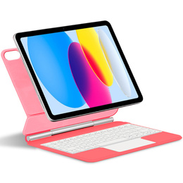 Etui z klawiaturą do iPad 11" 2025 A16 (11 gen.) / iPad 10.9" 2022 (10 gen.), Magnetic Keyboard Touchpad, różowe magenta