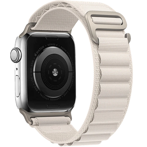 Pasek Nylonowy do Apple Watch 1/2/3/4/5/6/7/8/9/10/11/SE 38/40/41/42mm, Biały