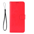 Etui z klapką do Xiaomi Redmi Note 14 4G, Crazy Horse Wallet, czerwone
