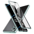 Etui do Samsung Galaxy S23 Plus, Magnetic Dual Glass, zielone