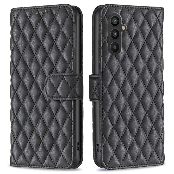 Etui z klapką do Samsung Galaxy A25 5G, BINFEN Wallet, czarne + szkło 9H