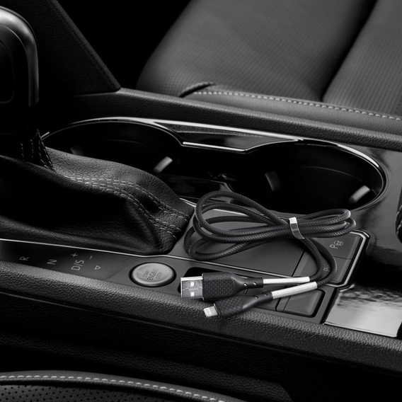 Karbonowy Kabel USB Lightning 12W do Apple CarPlay, 100cm