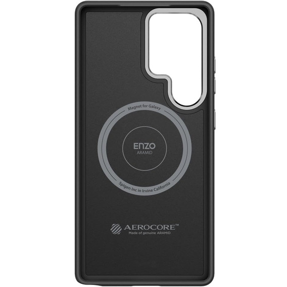 Etui Spigen do Samsung Galaxy S25 Ultra, Enzo Aramid MagSafe, carbon czarne + Szkło Hartowane 9H