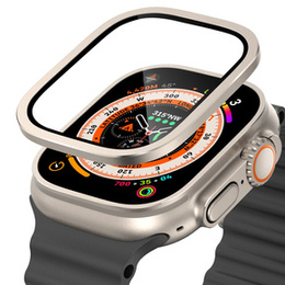 Szkło Hartowane z Ramką do Apple Watch Ultra 1/2/3 49mm, Tytanowe