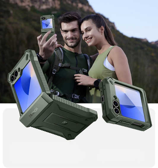 Etui pancerne do Samsung Galaxy Z Flip7 FE / Z Flip6, Dexnor, zielone