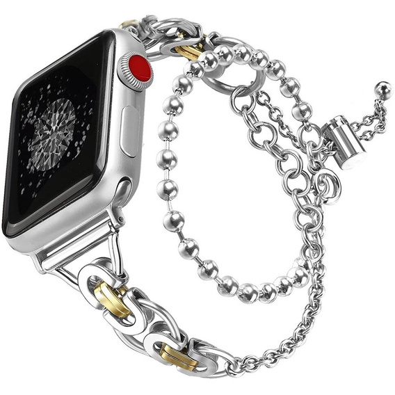 Kobieca bransoleta do Apple Watch 1/2/3/4/5/6/7/8/9/SE 38/40/41mm, Srebrna / Złota