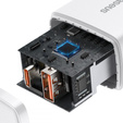Baseus Compact PD 20W – ładowarka sieciowa z portami USB-C i USB-A, biała