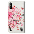 Etui Wallet do Xiaomi Redmi 9A, Light Spots Decor, Cat and Tree