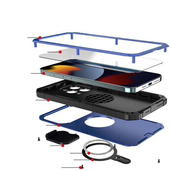 Etui do iPhone 15 Pro, DefenderMag, niebieskie