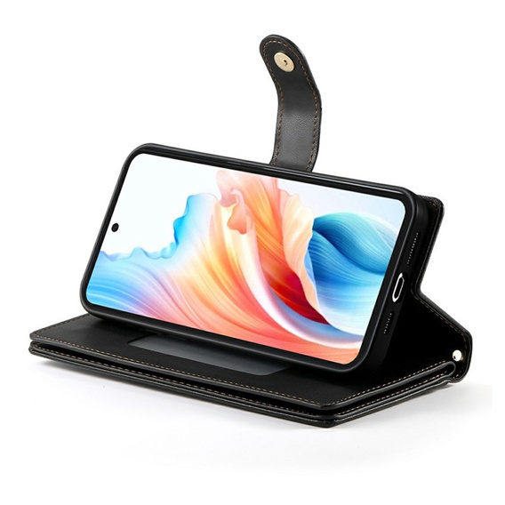 Etui z klapką do Samsung Galaxy A57 5G, Wallet Zipper Pocket, czarne