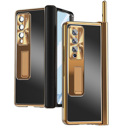 Etui ze szkłem do Samsung Galaxy Z Fold 4 5G, Premium Alloy, Gold / Black
