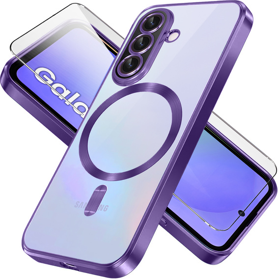 Etui do Samsung Galaxy A36 5G, Electro MagSafe, fioletowe + Szkło na ekran