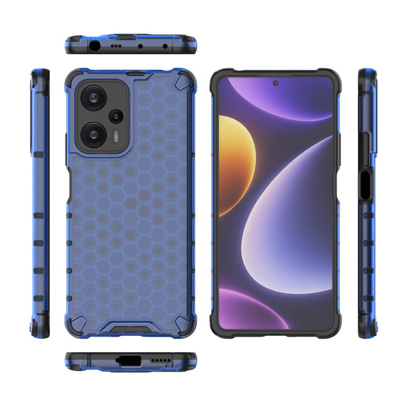 Etui Honeycomb do Xiaomi Poco F5, Niebieskie