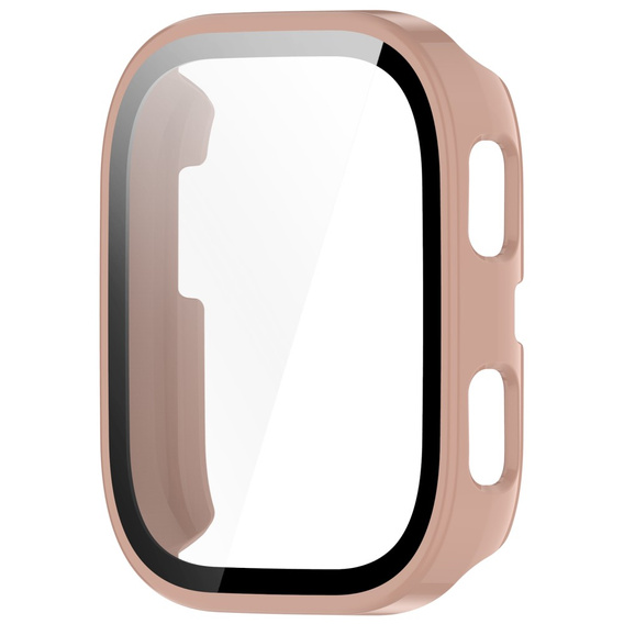 Etui z hartowanym szkłem do Amazfit Bip 6 – pełna ochrona 2w1 - różowe