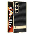 Etui do Samsung Galaxy S26 Ultra, Electro Frame Leather, z podstawką, carbon czarne
