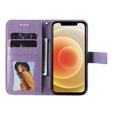 Etui portfelowe z motywem kwiatowym do Honor 400 Lite – Fioletowe