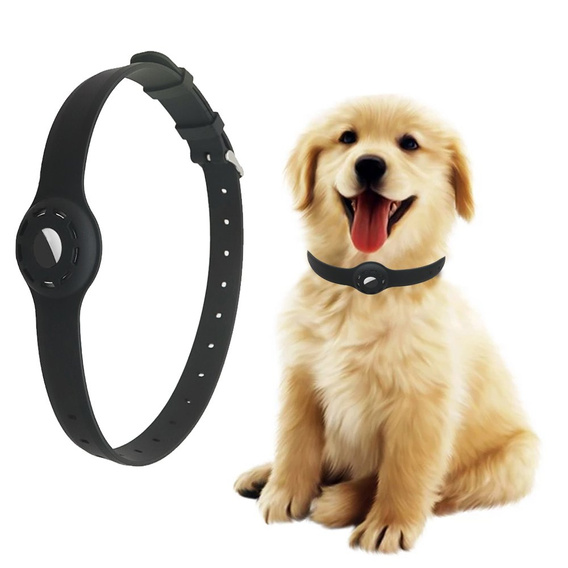 Etui Obroża do Apple AirTag 2 / 1, silikonowa dla psa, Czarne
