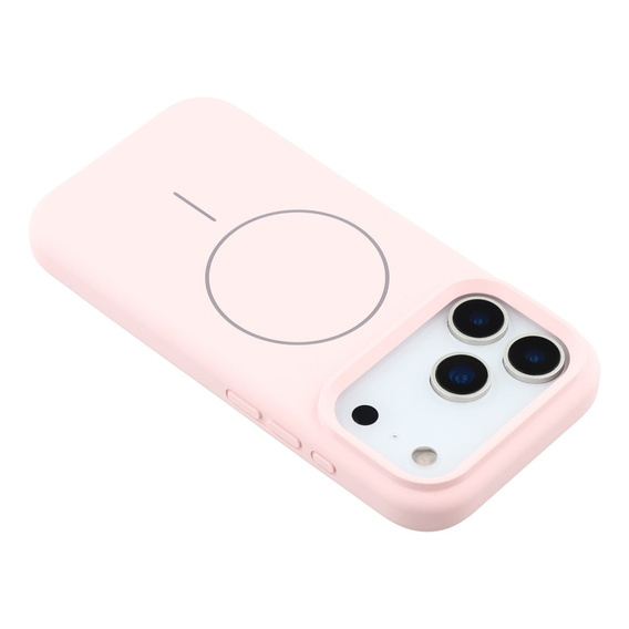 Etui silikonowe do iPhone 17 Pro Max - kompatybilne z MagSafe, antywstrząsowe, różowe