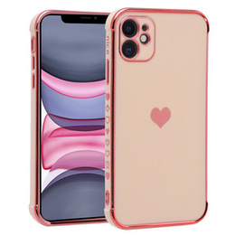 Etui do Apple iPhone 11, Electro heart, różowe rose gold