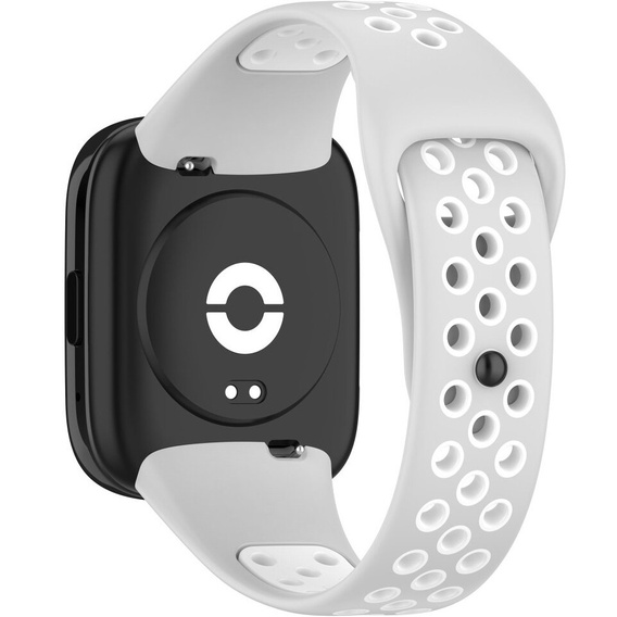Pasek Silikonowy do Xiaomi Redmi Watch 3 Active, Szary / Biały