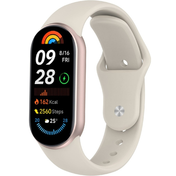 Pasek Silikonowy do Xiaomi Smart Band 10 / 9 / 8, Beżowy