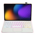 Etui z podświetlaną klawiaturą bluetooth touchpad do Xiaomi Pad 7 / 7 Pro, Różowe