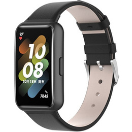 Pasek ze skóry naturalnej do Huawei Band 7, Black
