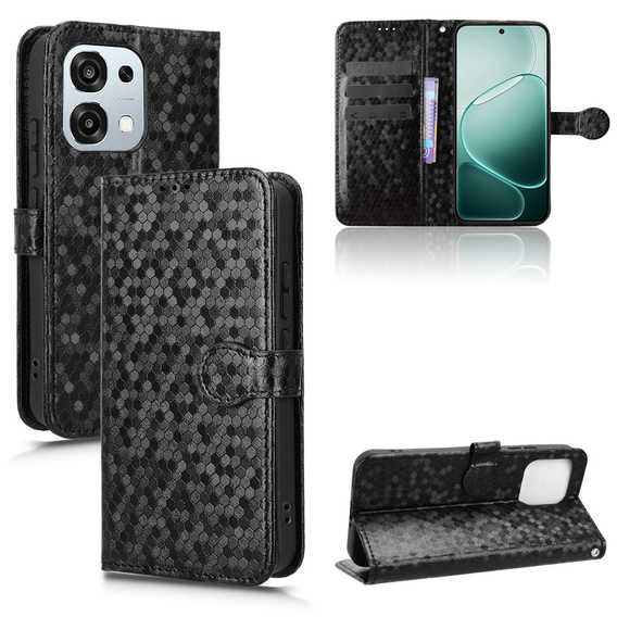 Etui z klapką do Oppo A6 Pro 5G, Wallet Rhombus, czarne