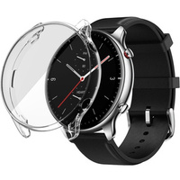 2w1 Etui Silikonowe z Osłoną na Ekran do Amazfit GTR 2, Przezroczyste, Bezbarwne