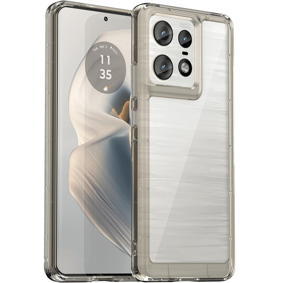 Etui do Motorola Edge 50 Pro, Fusion Hybrid, przezroczyste / szare