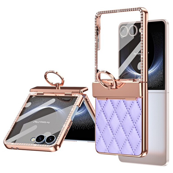 Etui ze szkłem do Samsung Galaxy Z Flip7 5G – fioletowe