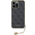 Etui GUESS do iPhone 15 Pro, 4G Charms Collection, szare