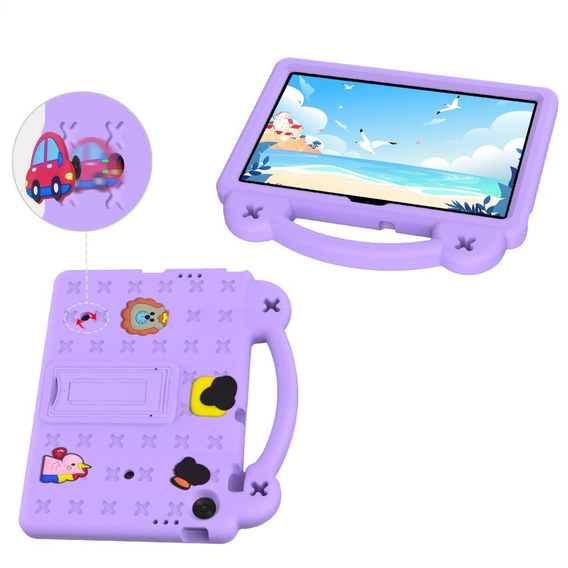 Etui do Lenovo Tab 10.1" TB311FU, Cute Patterns, z podstawką, fioletowe